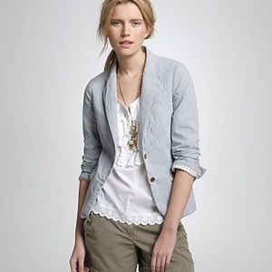 J. Crew Chambray schoolboy cotton blazer